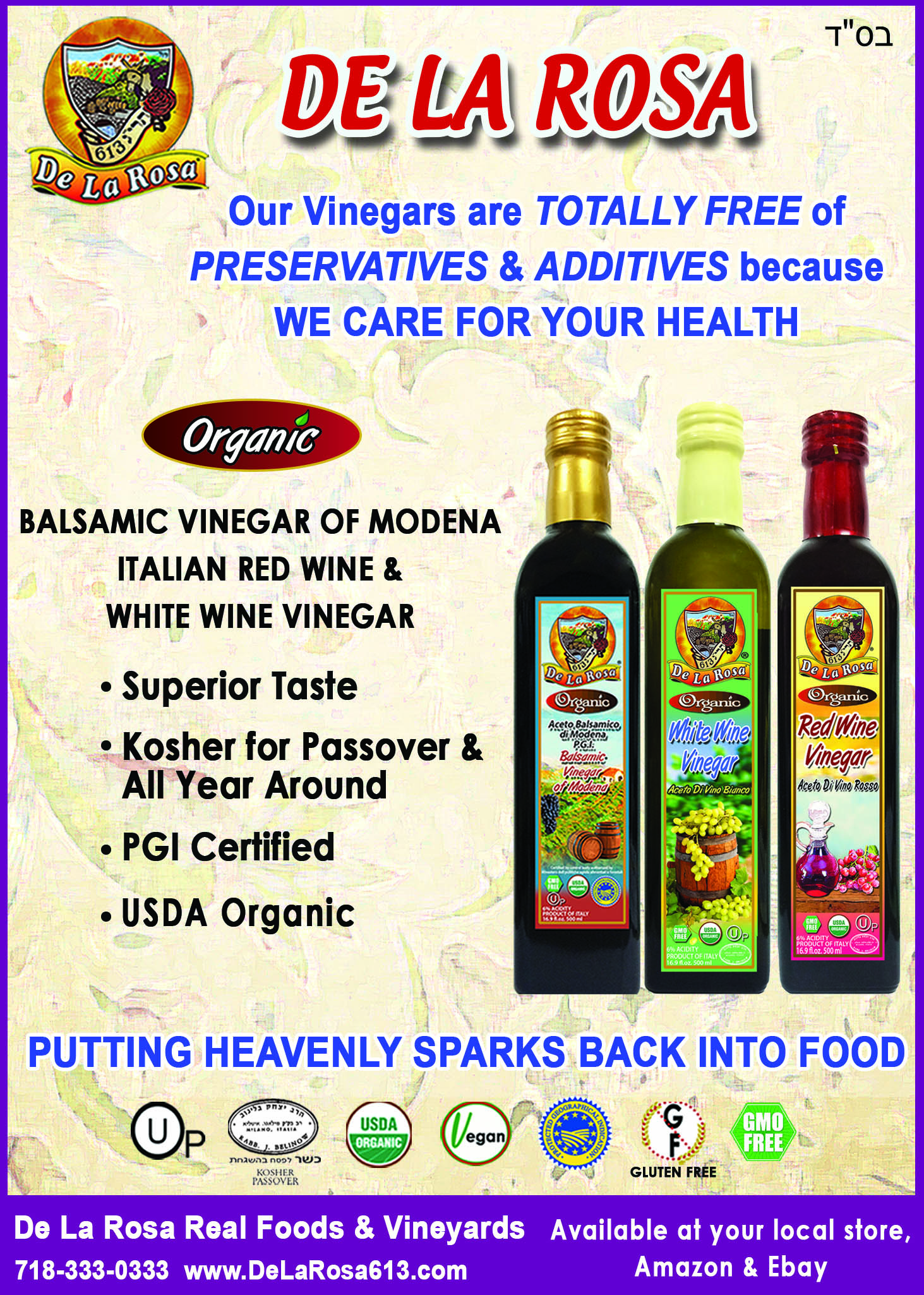 De La Rosa Kosher Organic Italian White and Red Wine