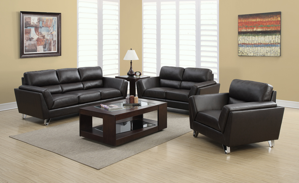 Monarch Specialties Dark Brown Bonded Leather i3i iPiecei 